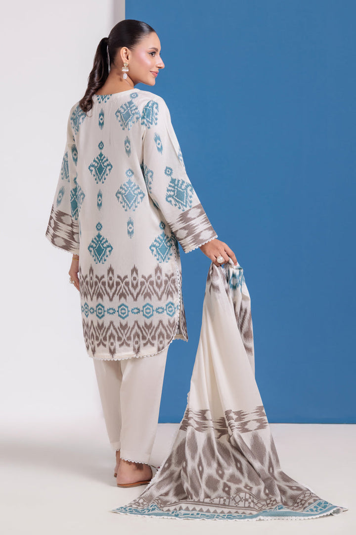 Jacquard White Stitched Suit - Bonanza