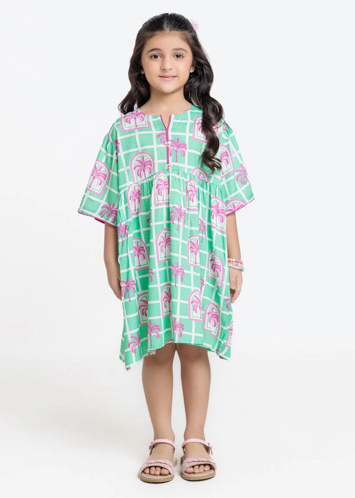 Cambric Mint Green Kurti - Bonanza