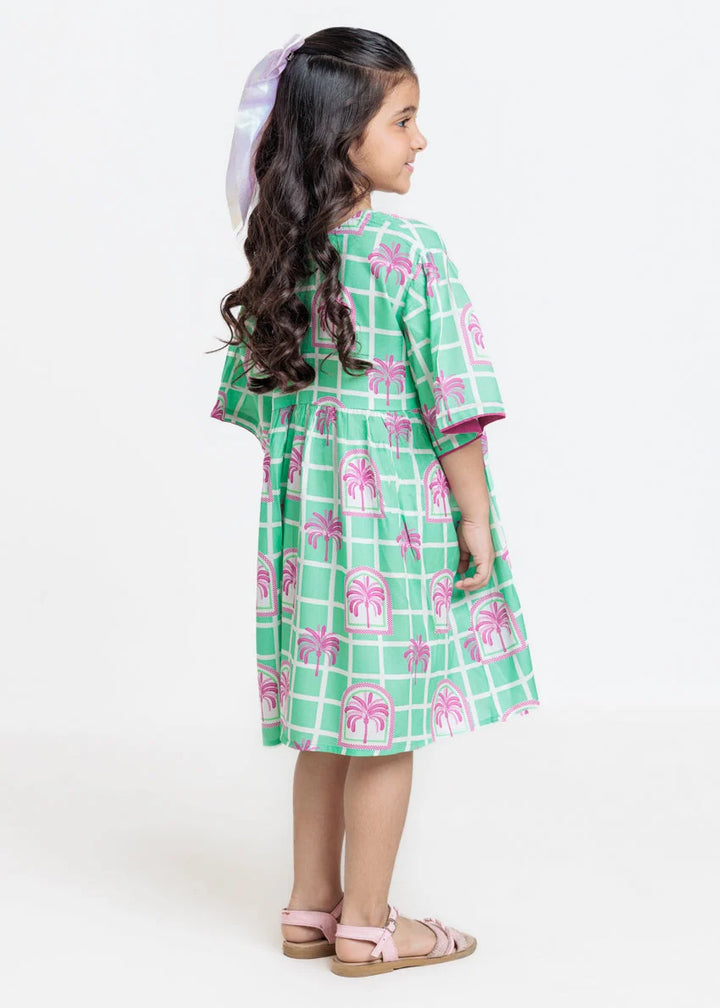 Cambric Mint Green Kurti - Bonanza