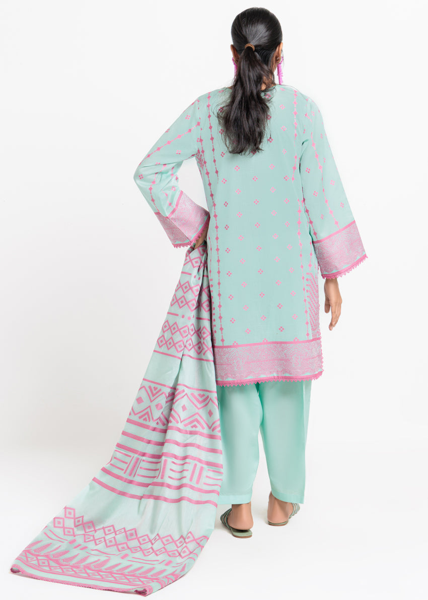 Jacquard Bottle Green Stitched Suit - Bonanza