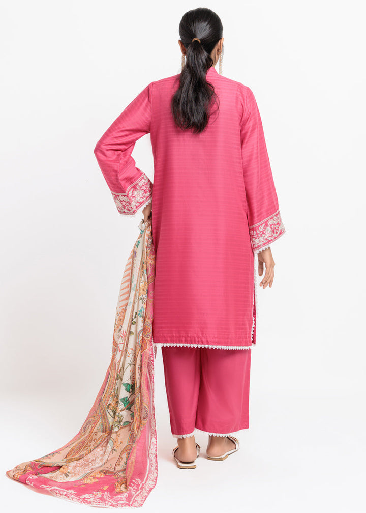 Jacquard Pink Stitched Suit - Bonanza