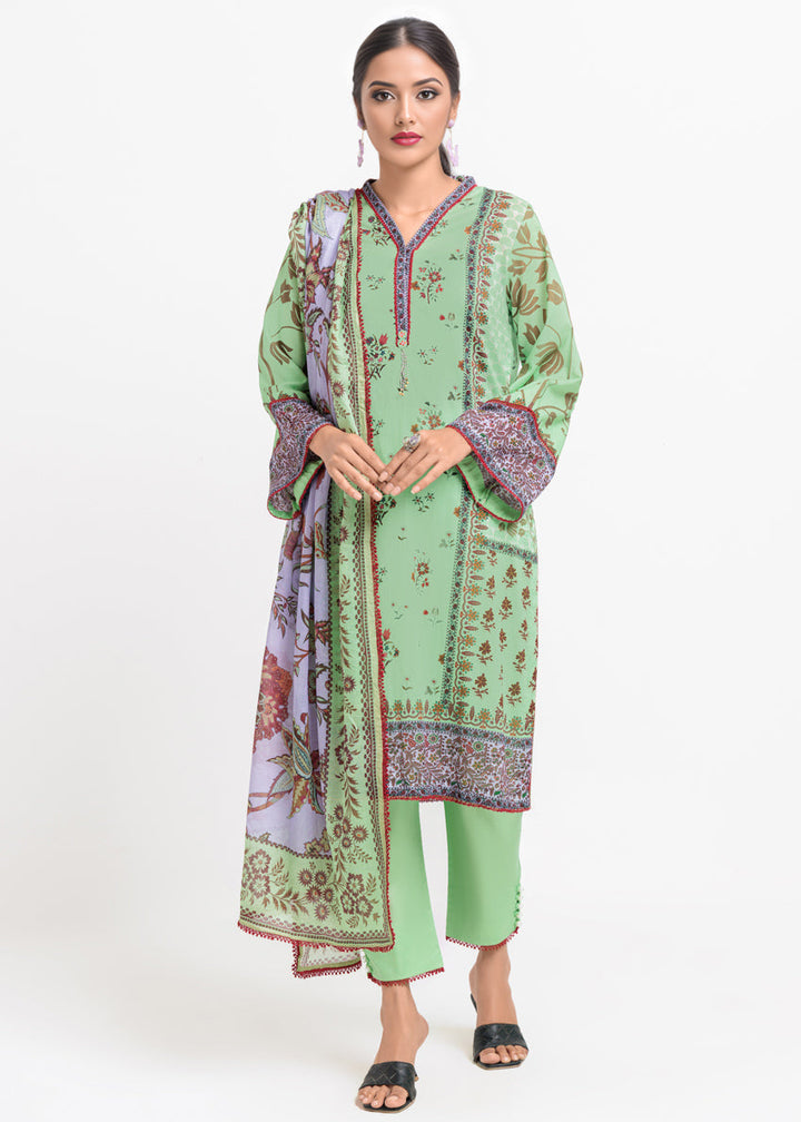 Lawn Green Stitched Suit - Bonanza