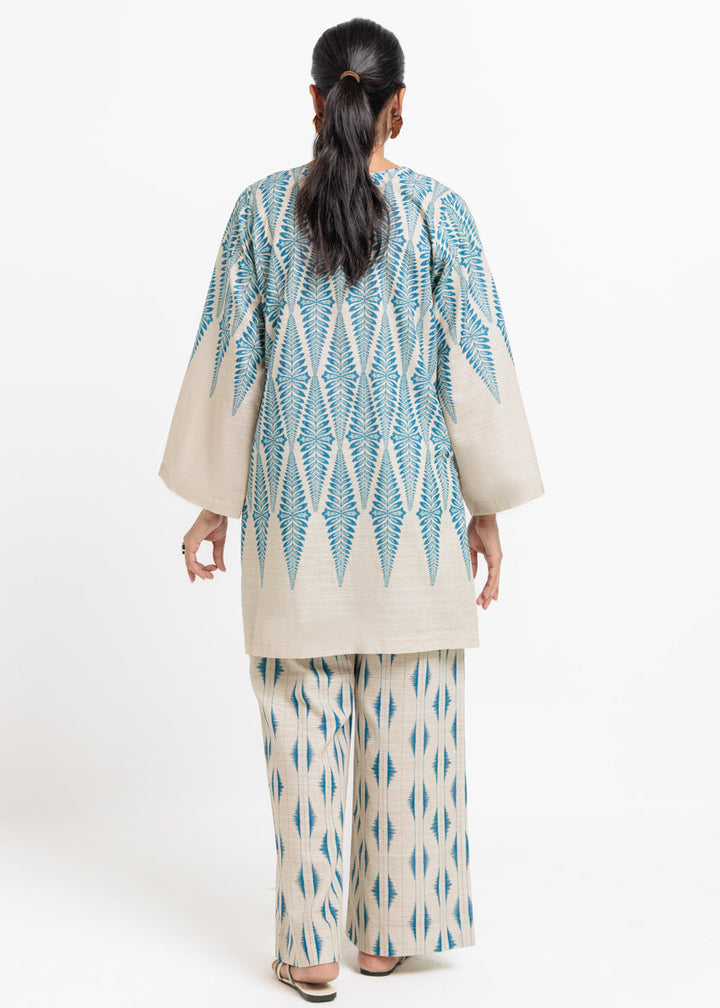 Khaddar Cream Stitched Suit - Bonanza