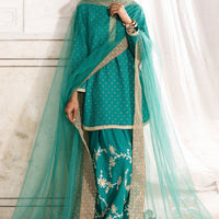Raw Silk Emerald Green Stitched Suit - Charizma