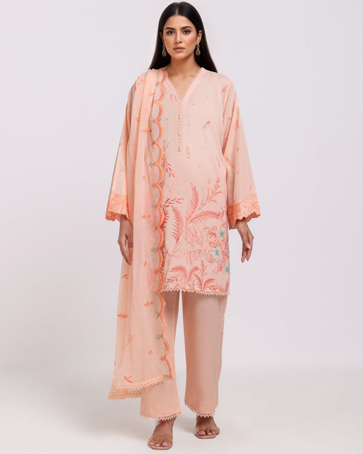 Cambric Light Peach Stitched Suit - Bonanza