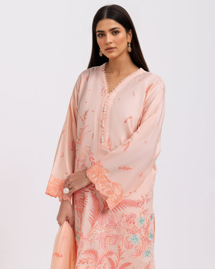 Cambric Light Peach Stitched Suit - Bonanza