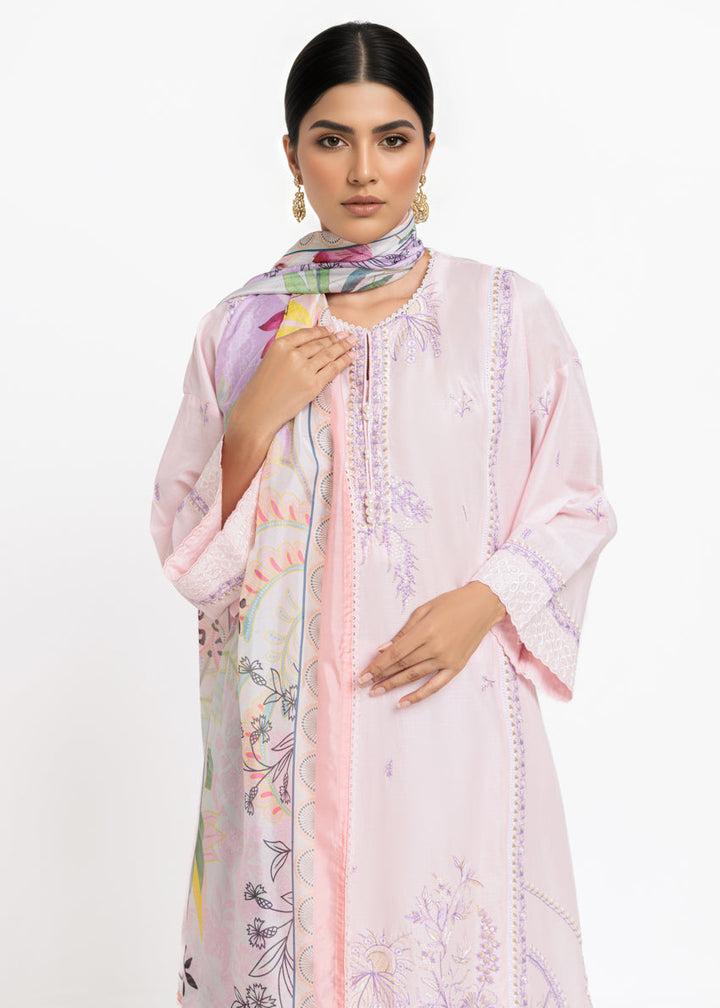 Dobby Light Pink Stitched Suit - Bonanza