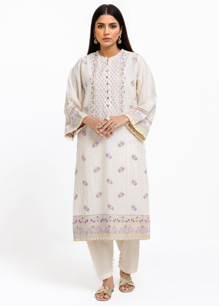 Jacquard Cream Stitched Suit - Bonanza