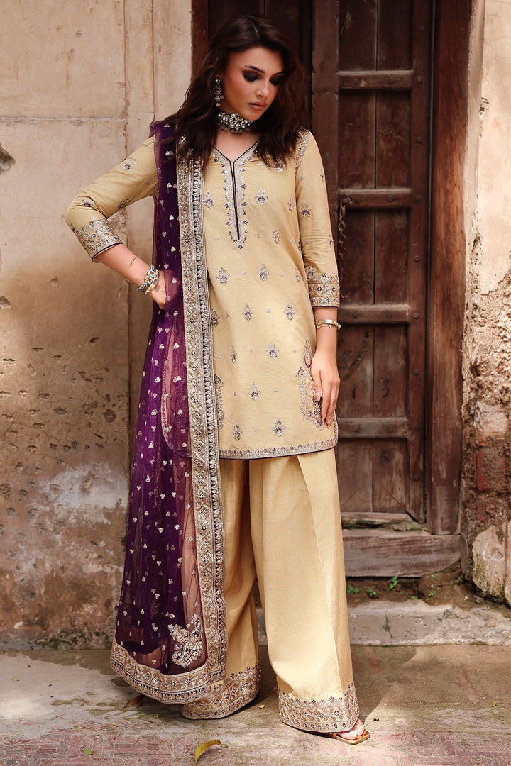 Embroidered Raw Silk Skin Stitched Suit - Charizma