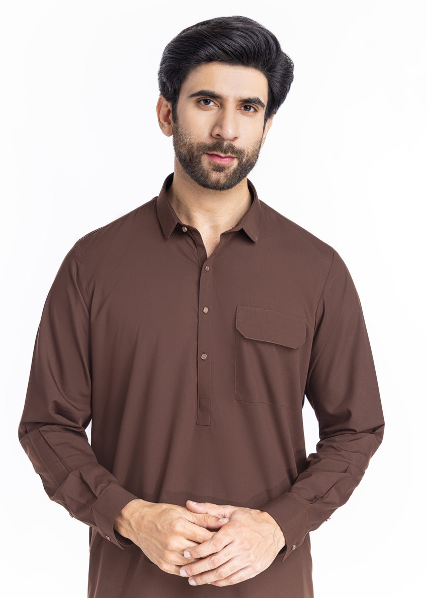 Blended Brown Shalwar Kameez - Bonanza
