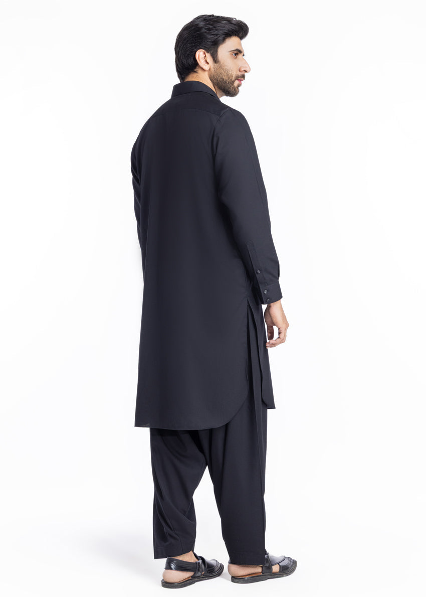 Blended Black Shalwar Kameez - Bonanza