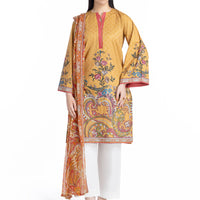 Cambric Mustard Stitched Suit - Bonanza
