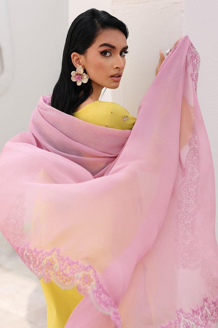 Embroidered Lawn Yellow Stitched Suit - Charizma