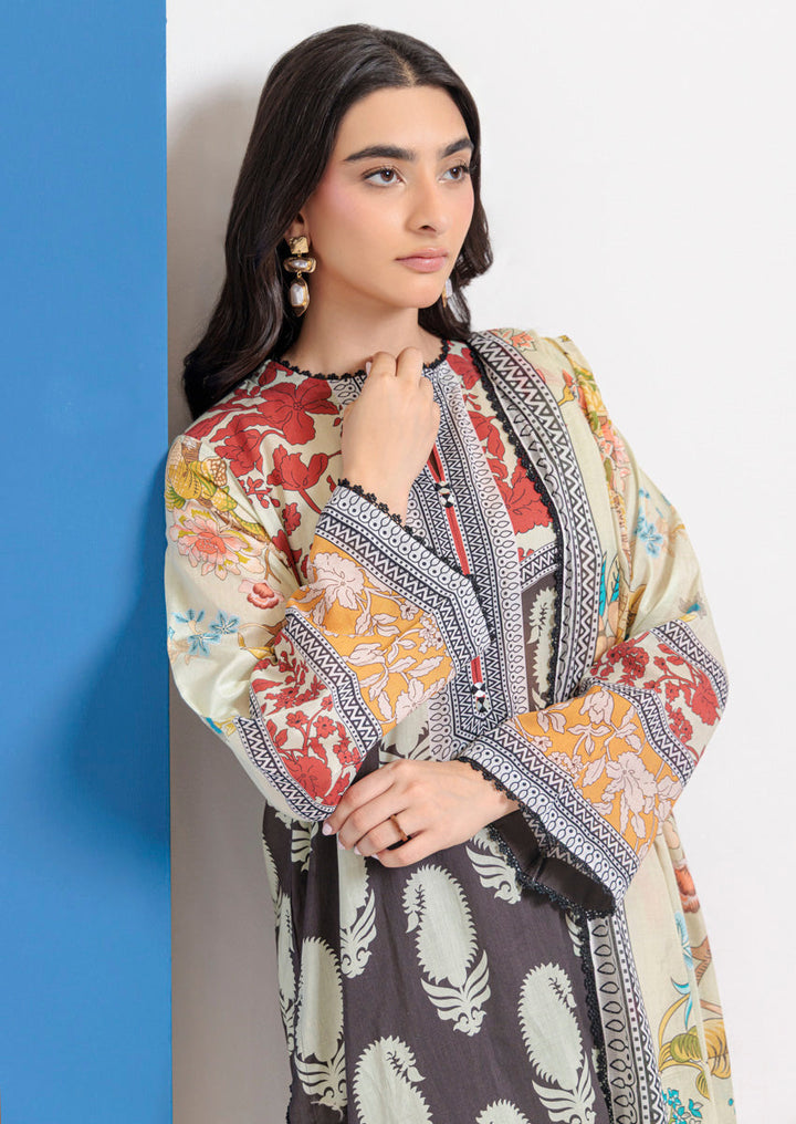 Lawn Black Stitched Suit - Bonanza