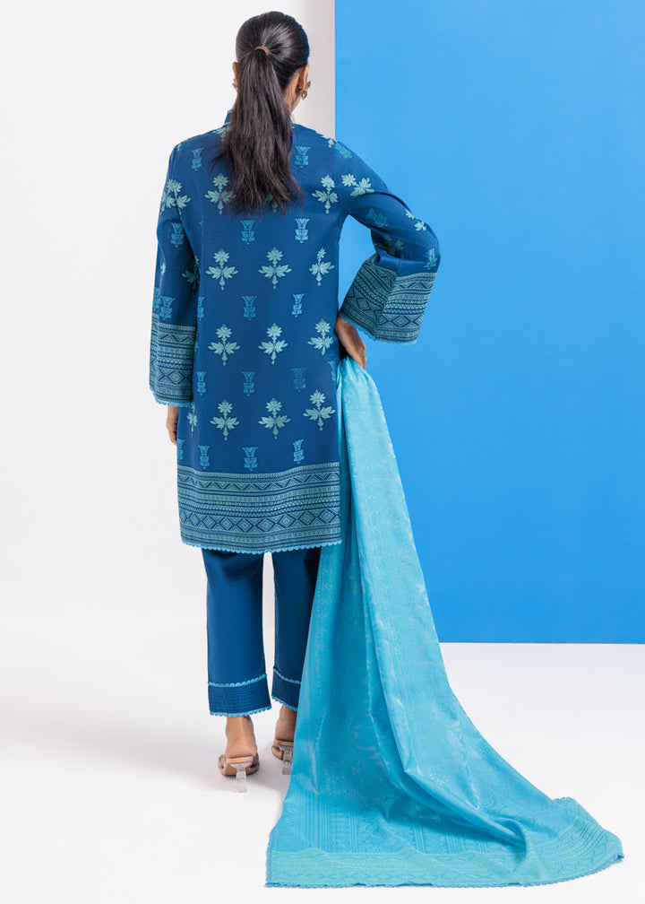 Jacquard Blue Stitched Suit - Bonanza