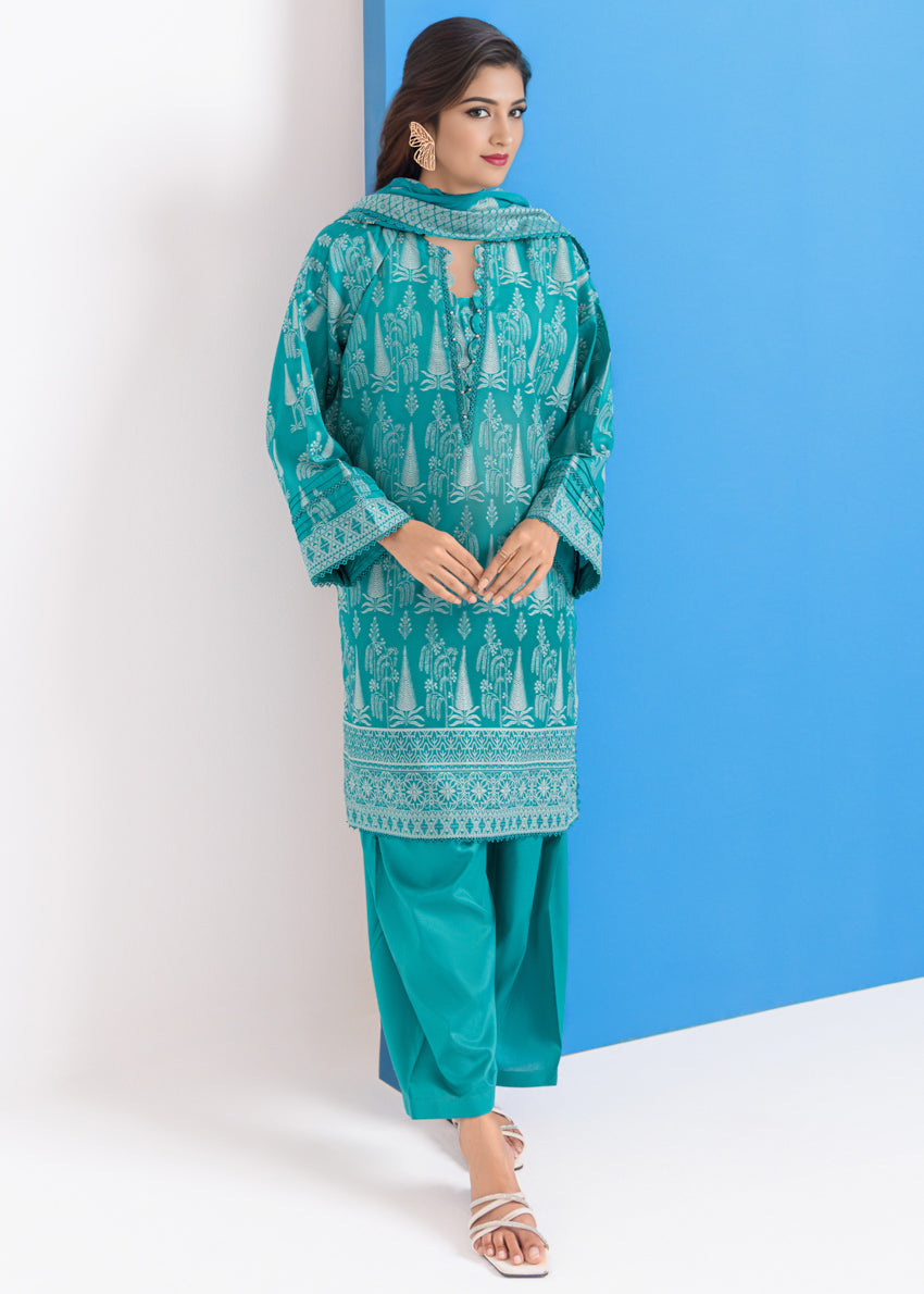 Jacquard Blue Stitched Suit - Bonanza