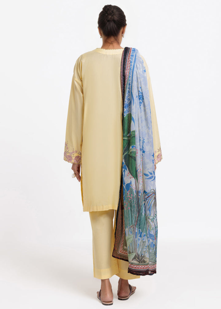 Cambric Light Yellow Stitched Suit - Bonanza