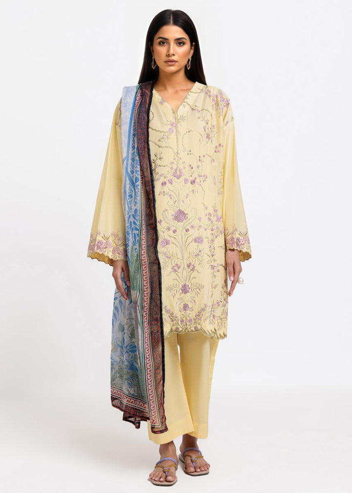 Cambric Light Yellow Stitched Suit - Bonanza