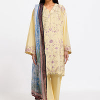 Cambric Light Yellow Stitched Suit - Bonanza