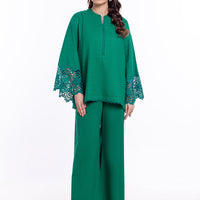 Jacquard Green Stitched Suit - Bonanza