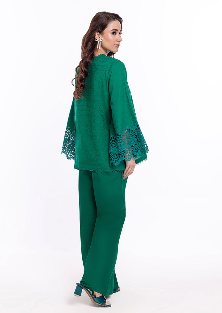 Jacquard Green Stitched Suit - Bonanza