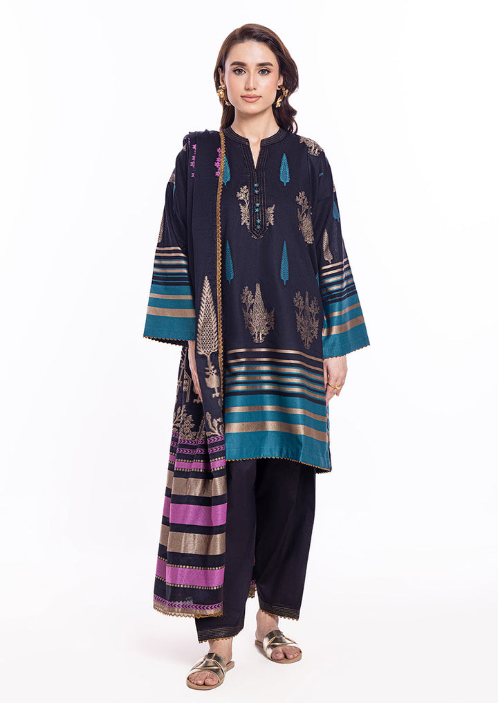 Jacquard Black Stitched Suit - Bonanza