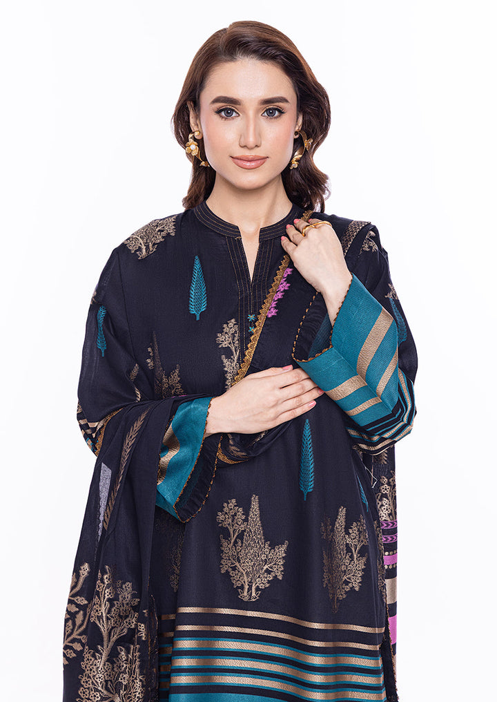 Jacquard Black Stitched Suit - Bonanza