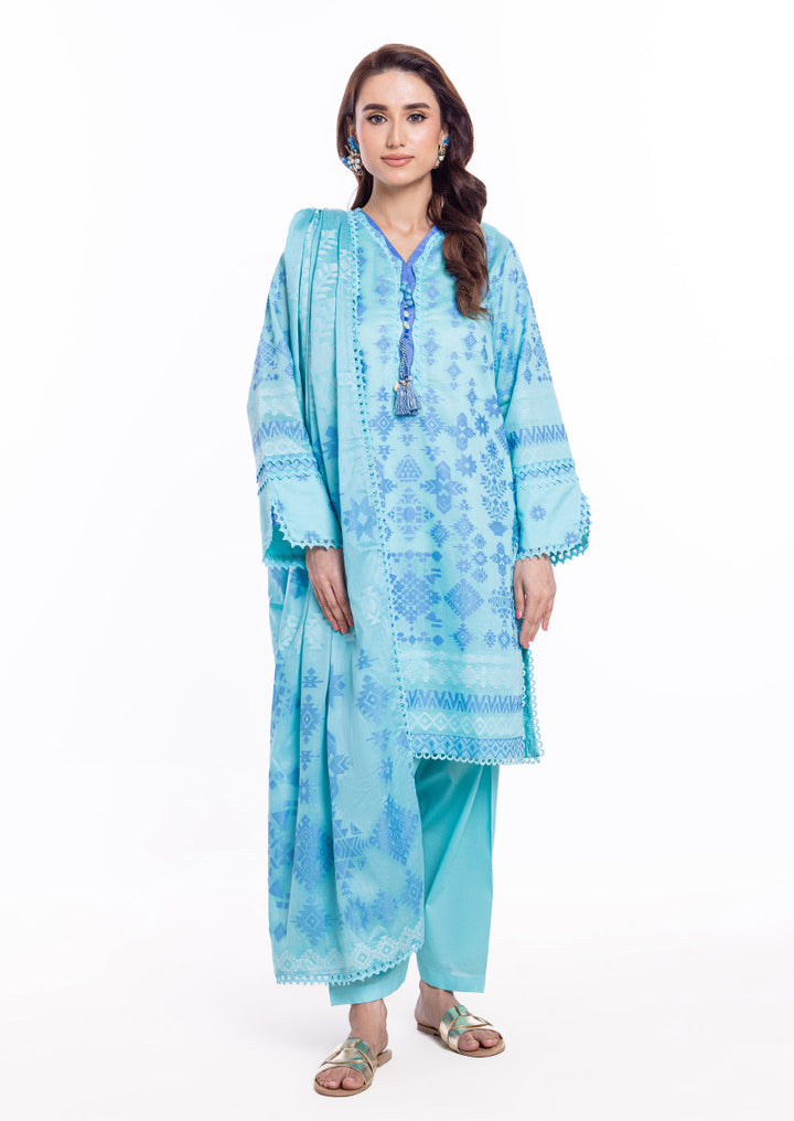 Jacquard Blue Stitched Suit - Bonanza