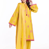 Dobby Mustard Stitched Suit - Bonanza