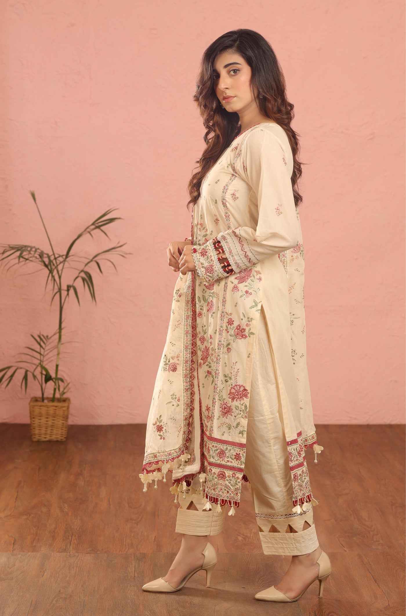 Surreal White - Farasha Luxury Festive Stitched