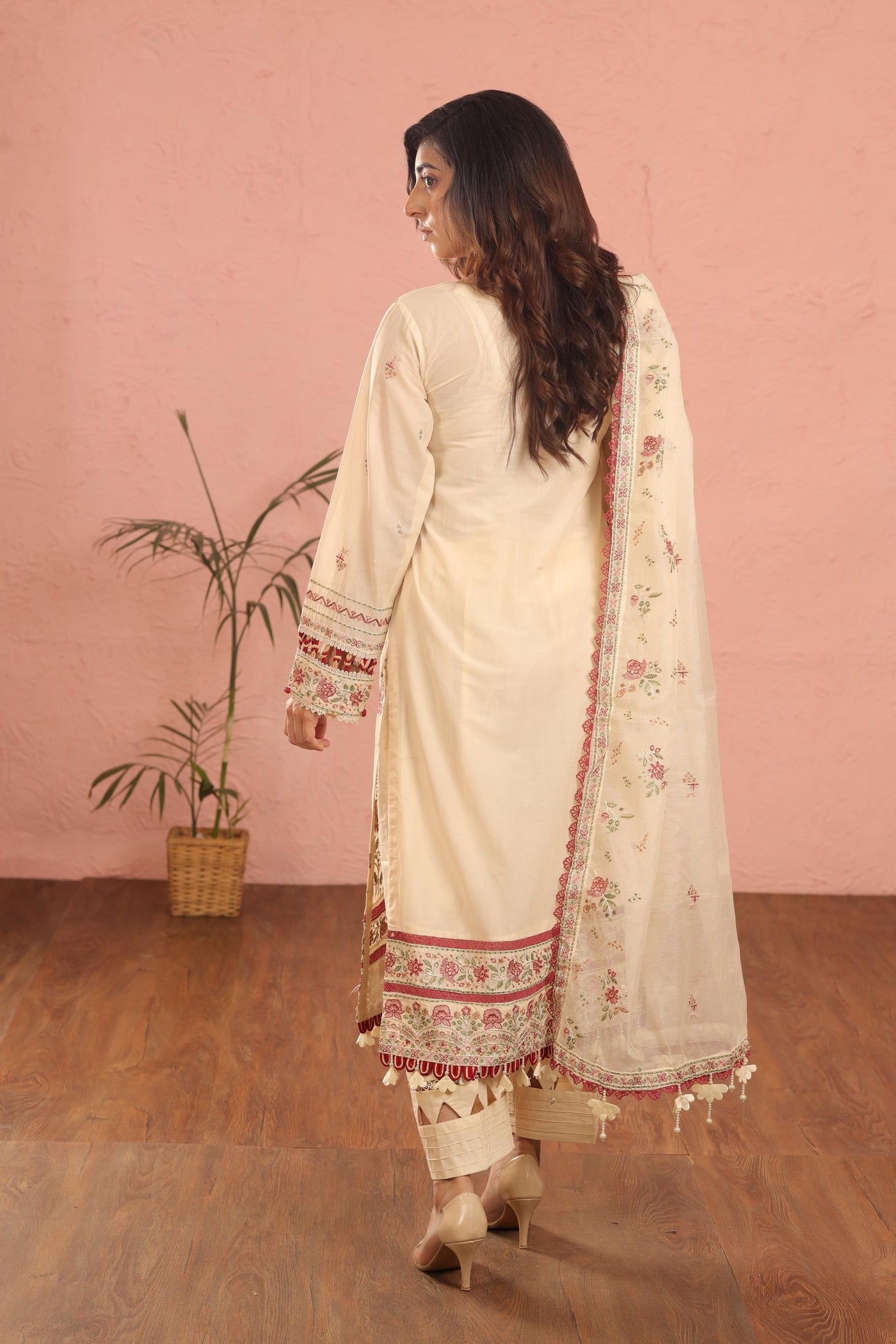 Surreal White - Farasha Luxury Festive Stitched