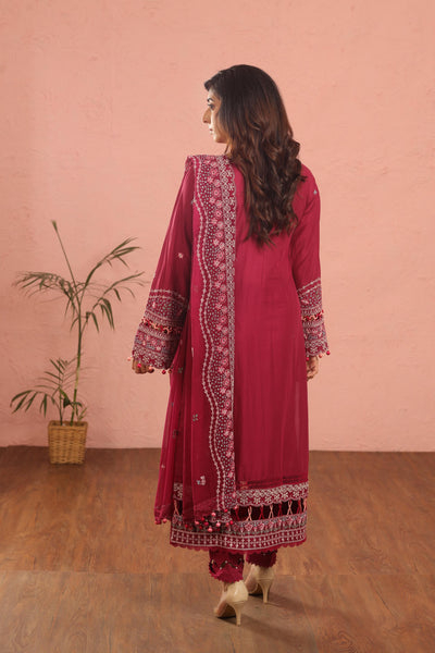 Rosy Somber - Farasha Luxury Festive Stitched