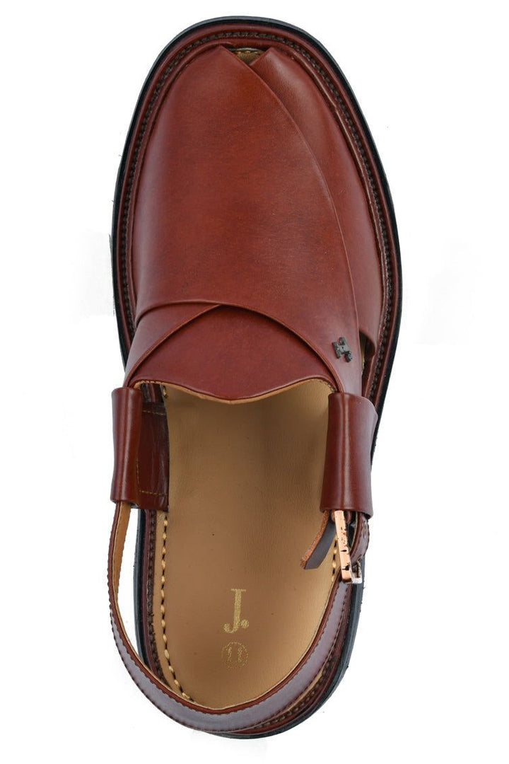 Plain Red Peshawari Chappal - J. Junaid Jamshed