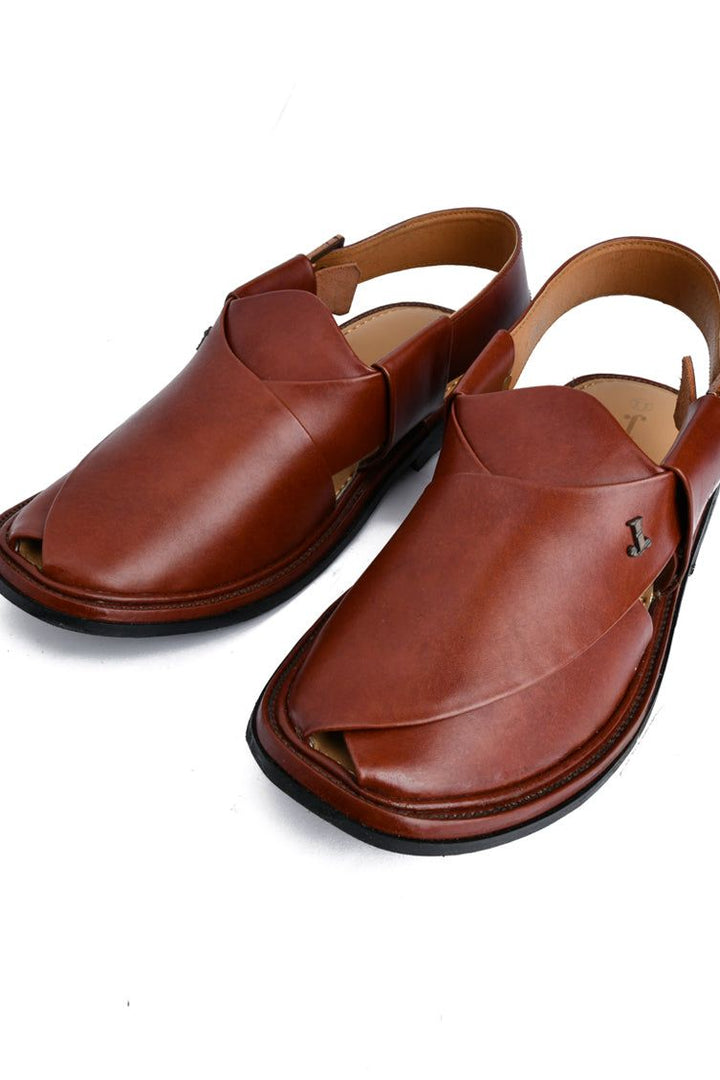 Plain Red Peshawari Chappal - J. Junaid Jamshed