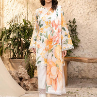 Printed Lawn White Stitched Suit - Maria B M Basics Elaheh Stitched