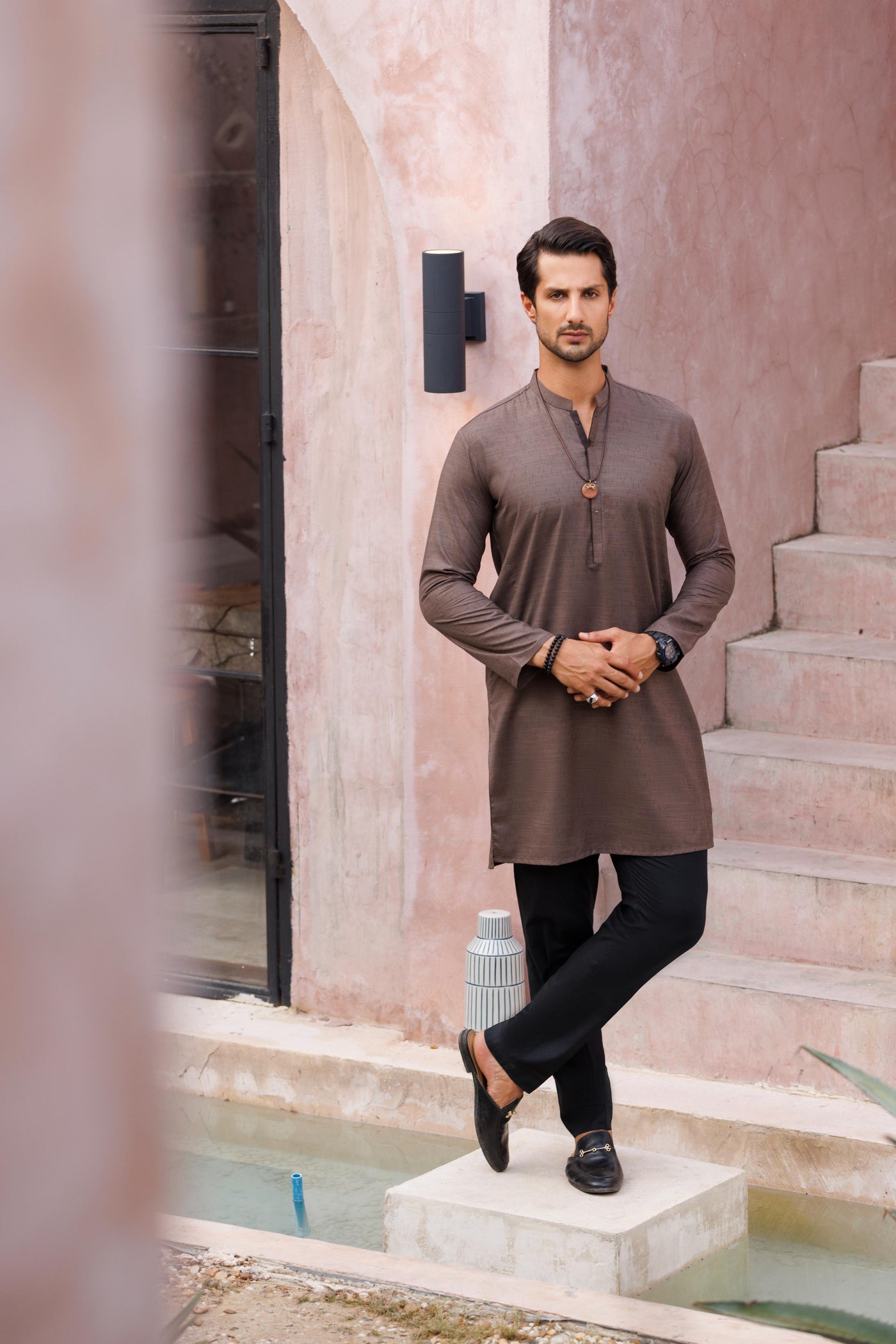 Polyester Brown Kurta - Almirah