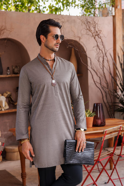 Polyester Brown Kurta - Almirah