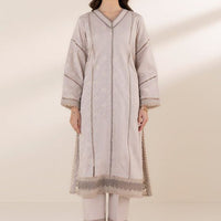 Printed Jacquard Beige 2 Piece Suit - Sapphire