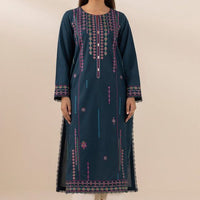 Embroidered Dobby Zinc 2 Piece Suit - Sapphire