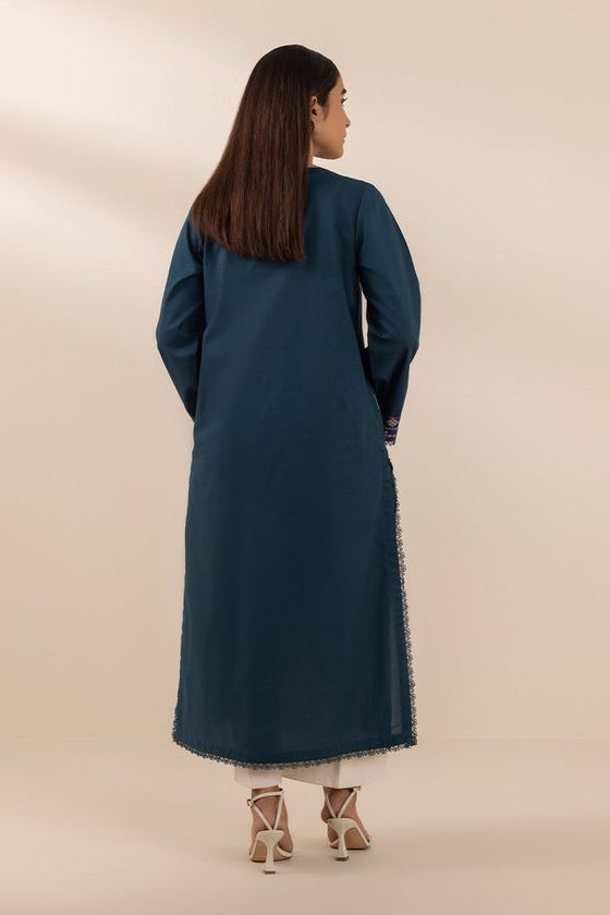 Embroidered Dobby Zinc 2 Piece Suit - Sapphire