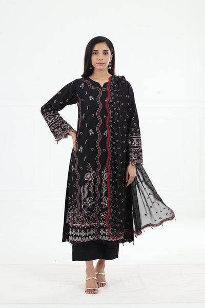 Black Rose - Farasha Bahaar Embroidered Lawn Stitched