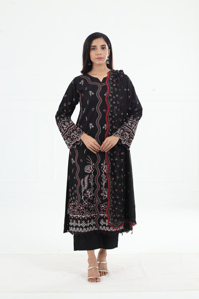 Black Rose - Farasha Bahaar Embroidered Lawn Stitched