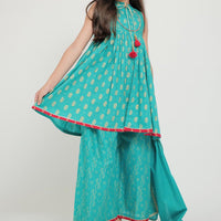 Cotton Plain Cambric Teal Stitched Suit - Senorita