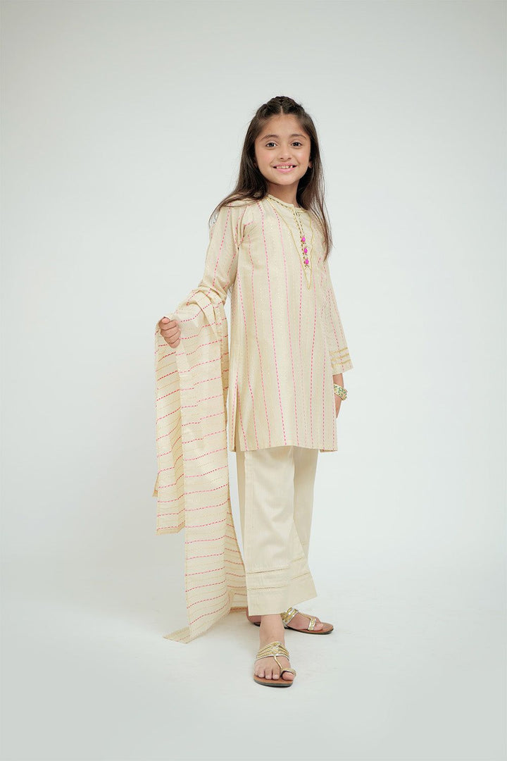 Cotton Dobby Jacquard Fawn Stitched Suit - Senorita