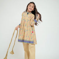 Cotton Gold Print Lawn Fawn Stitched Suit - Senorita