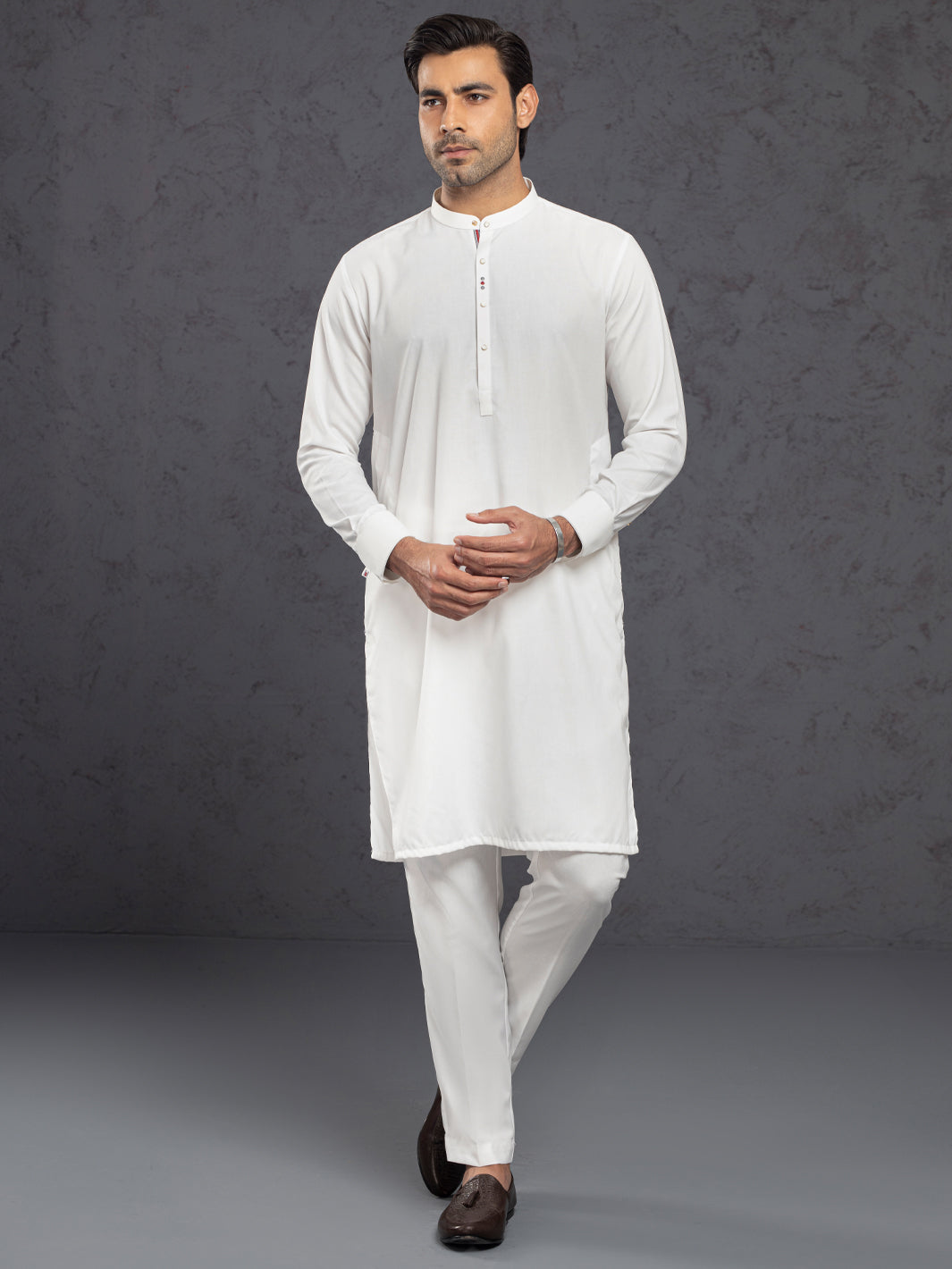 Blended White Kurta Trouser - Almirah
