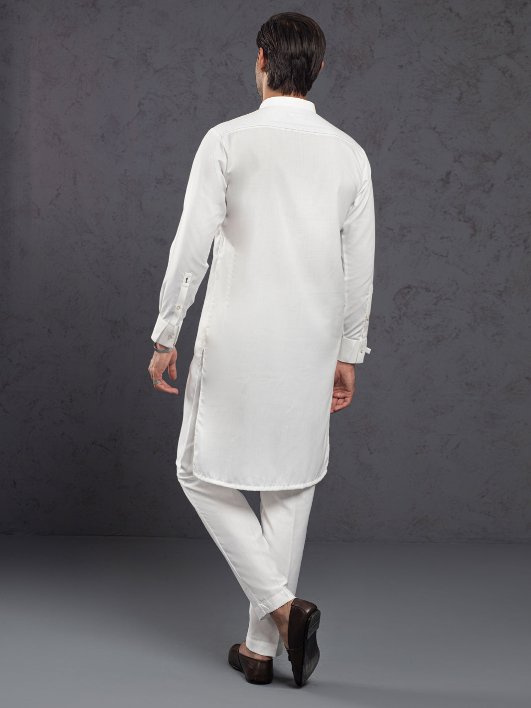 Blended White Kurta Trouser - Ethos by Almirah