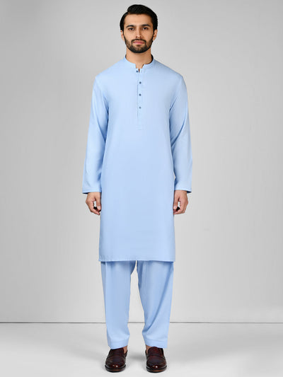 Blended Blue Shalwar Kameez - Panjnad by J. Junaid Jamshed