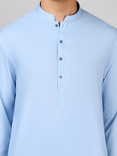 Blended Blue Shalwar Kameez - Panjnad by J. Junaid Jamshed