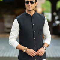 Taflon Rayon Grey Waist Coat - Almirah